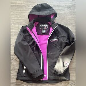 Women’s FXR softshell with removable hood and sleeves size 8